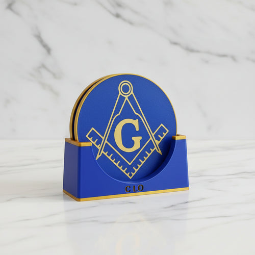 Blue and gold Masonic symbol 