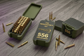 Green ammunition case with bullets. Available in many colors. Personalize it to make it your own.