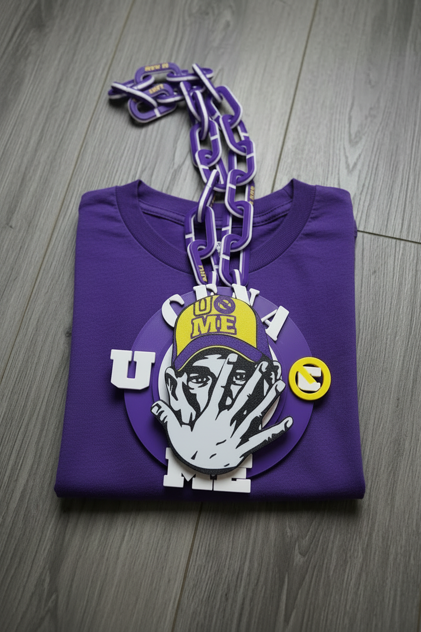 THIS CHAIN SPINS! Purple Cena chain, "You Can't See Me". 
