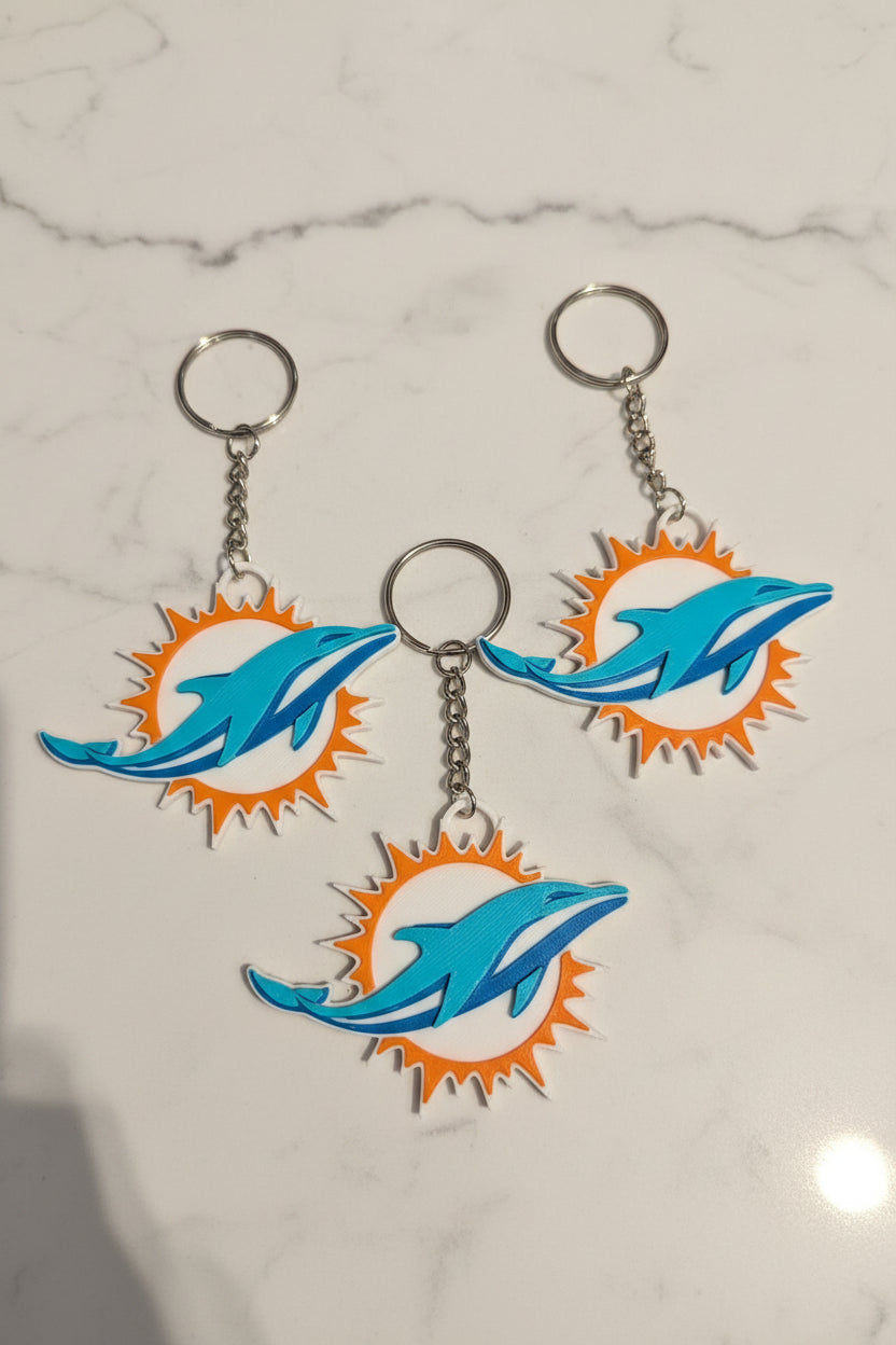 3D Printed Miami Dolphins keychain