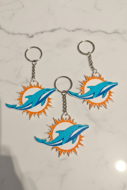 3D Printed Miami Dolphins keychain