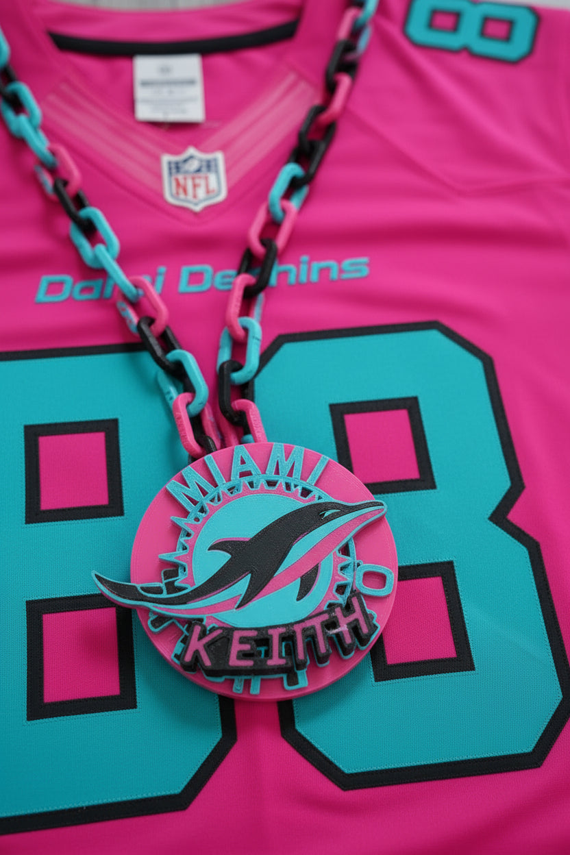 Fans Favorite Customized with customers name."Miami Vice"/ South Beach Colors