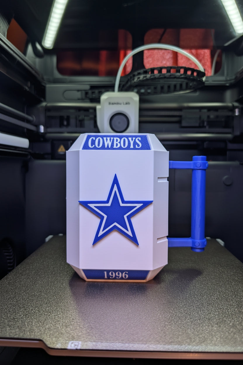 Dallas Cowboy Can Holder/ Side view