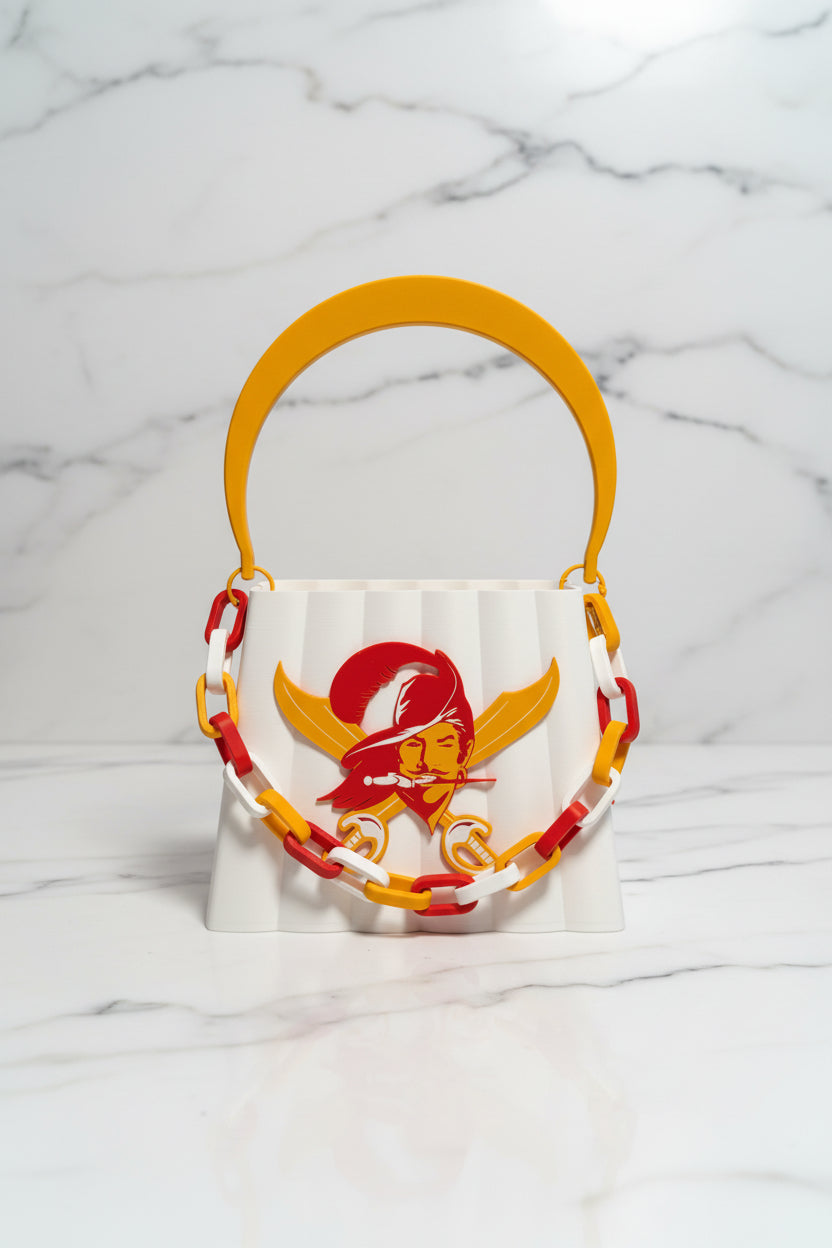 Custom 3D printed Purse. Bucs theme.