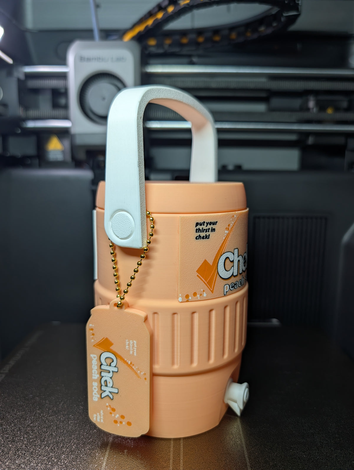 Peach Chek Can Holder