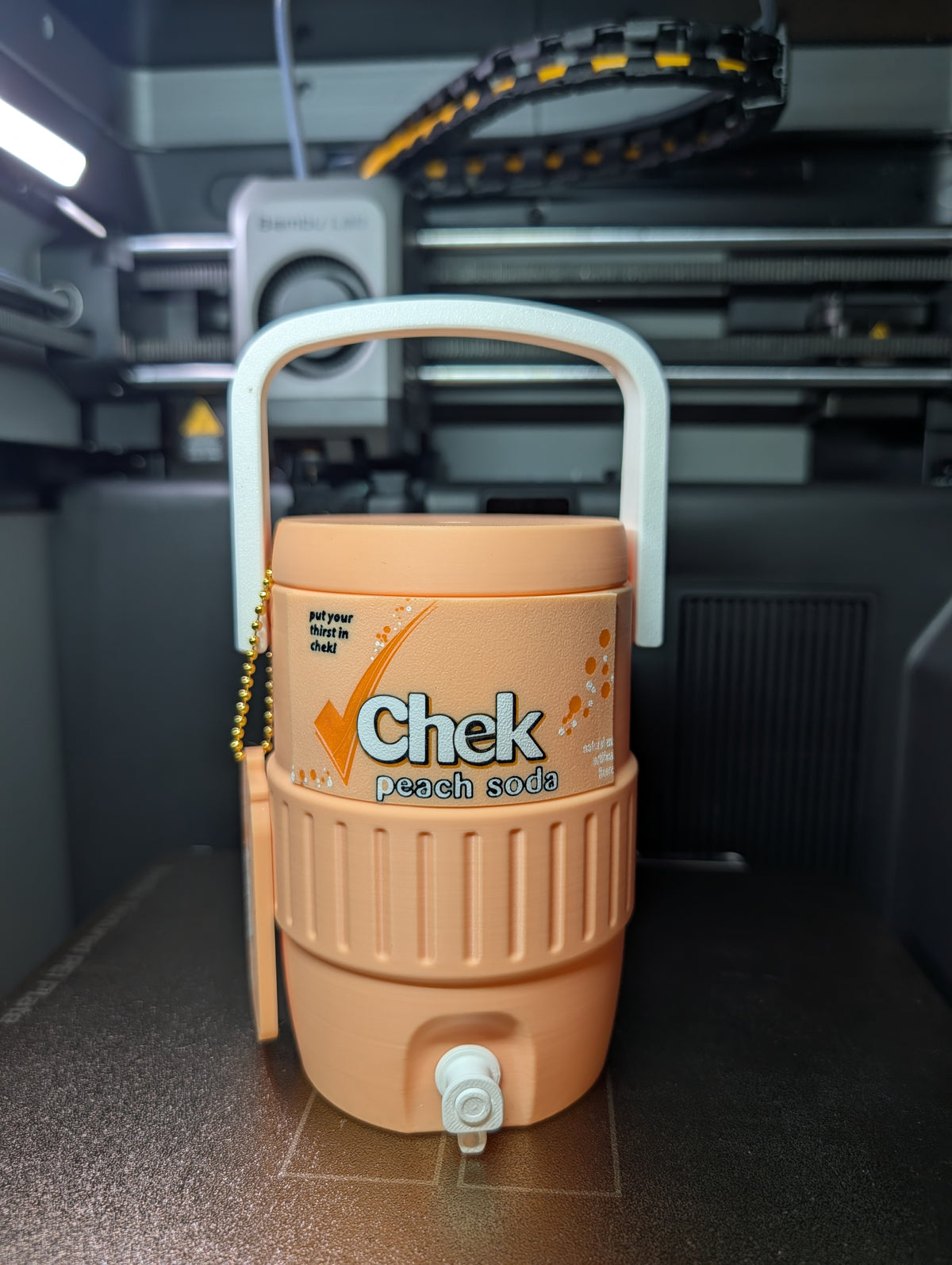 Peach Chek Can Holder